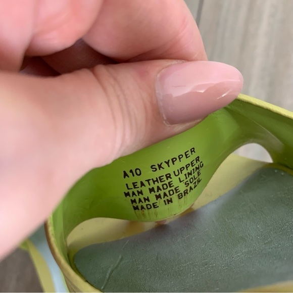 Vtg 90s Y2K Gianni Bini backless genuine leather slide heels green size 8 - Picture 2 of 6